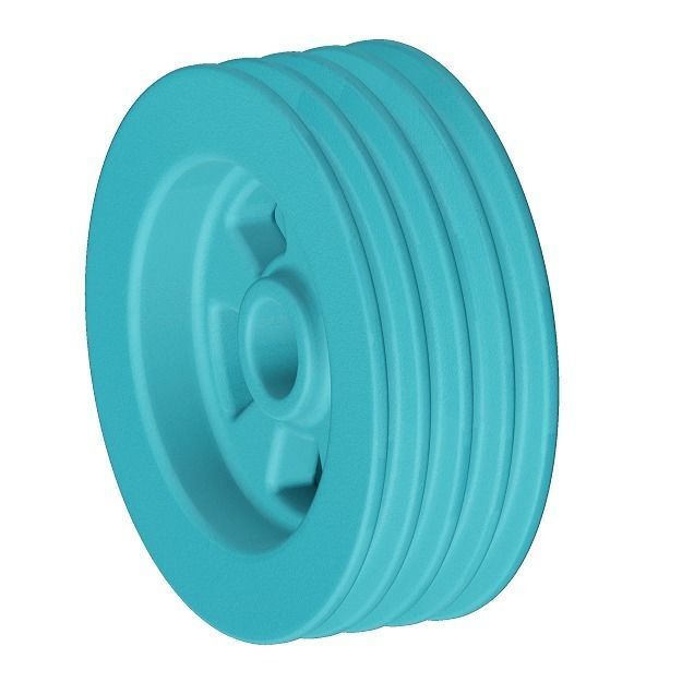 Plastic Pulley 3D model_3