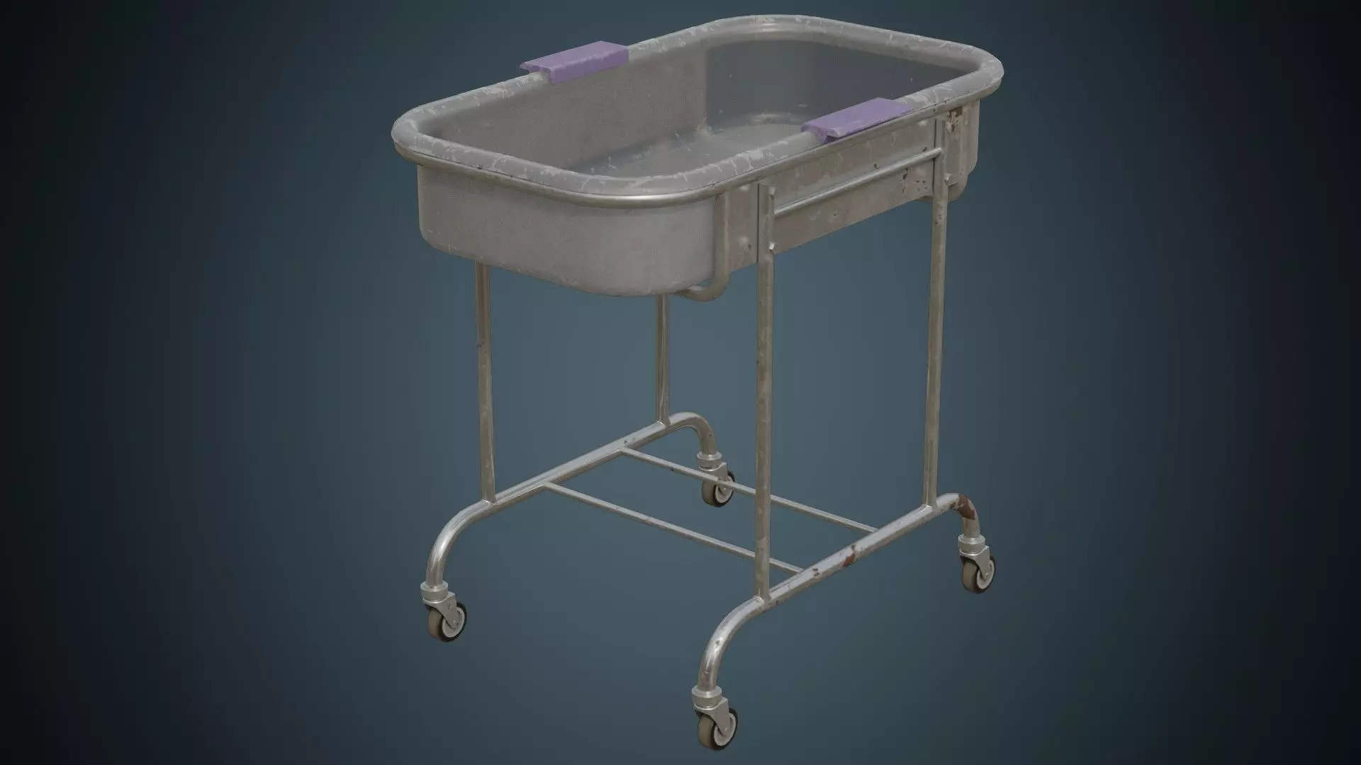 Baby Bed Trolley 1B Low-poly 3D model_0