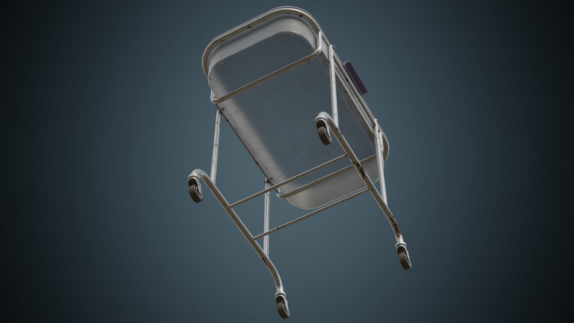 Baby Bed Trolley 1B Low-poly 3D model_4