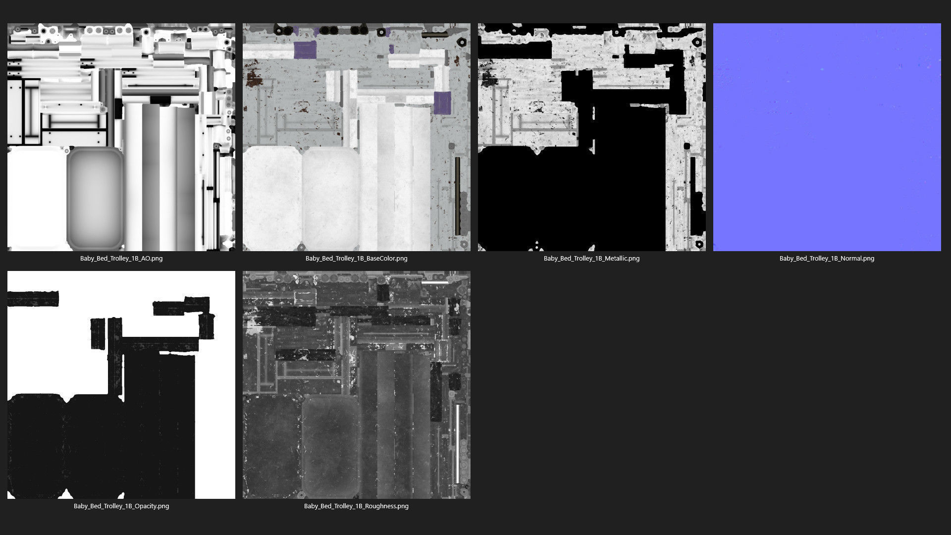 Baby Bed Trolley 1B Low-poly 3D model_8