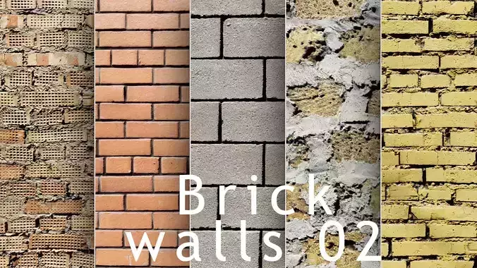 UE Brick walls part 02 Low-poly 3D model