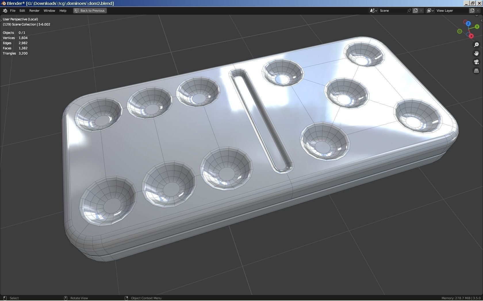 Set of 28 dominoes and a box 3D model_3