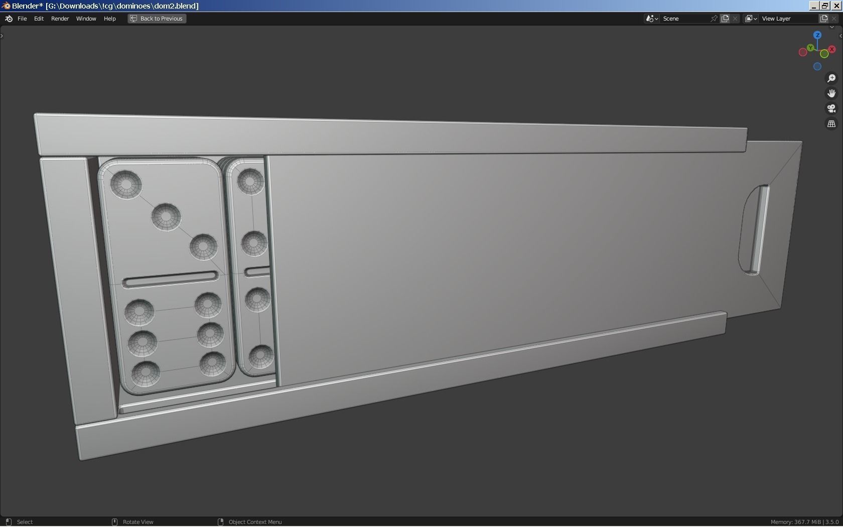 Set of 28 dominoes and a box 3D model_4