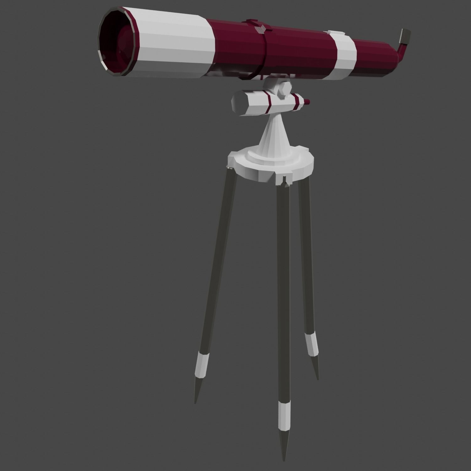 Telescope tool science Low-poly 3D model_7