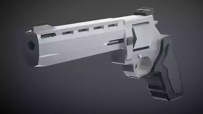 Low Poly Revolver Free 3D model