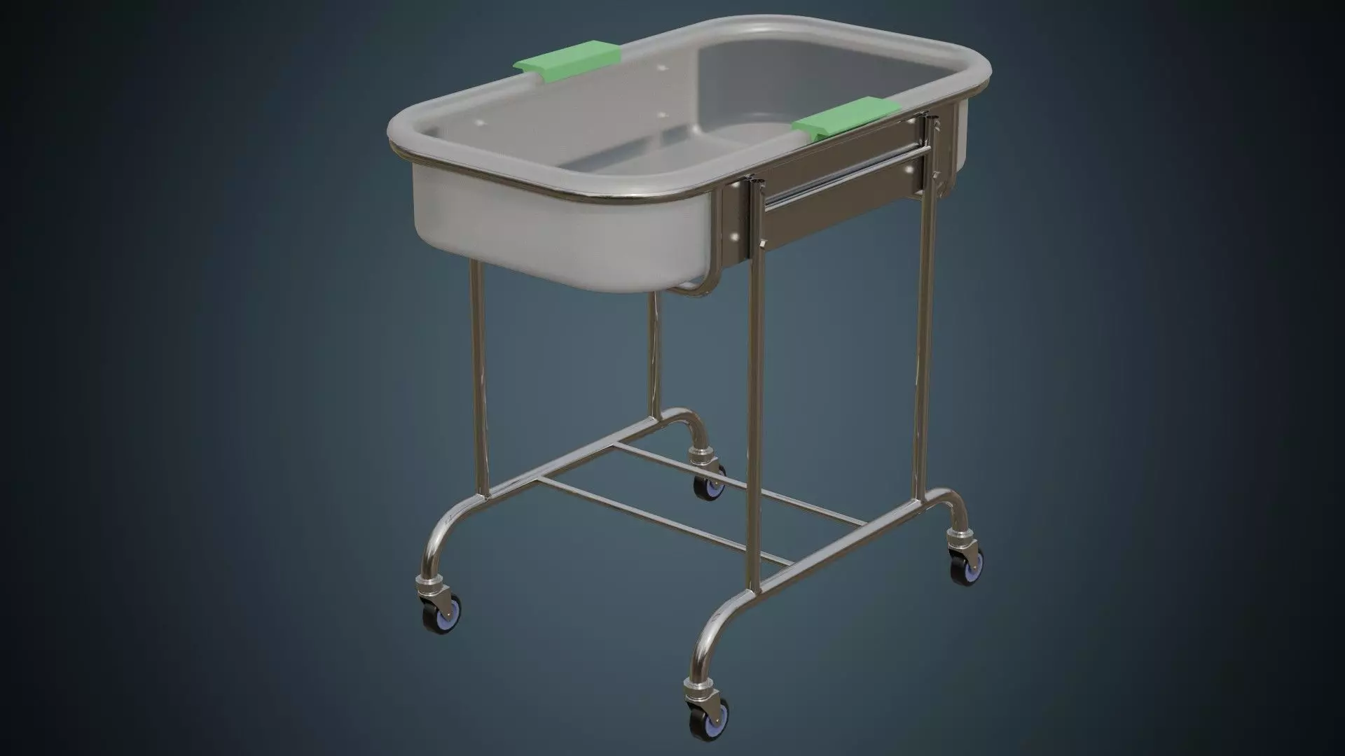 Baby Bed Trolley 1 Basic Low-poly 3D model_0