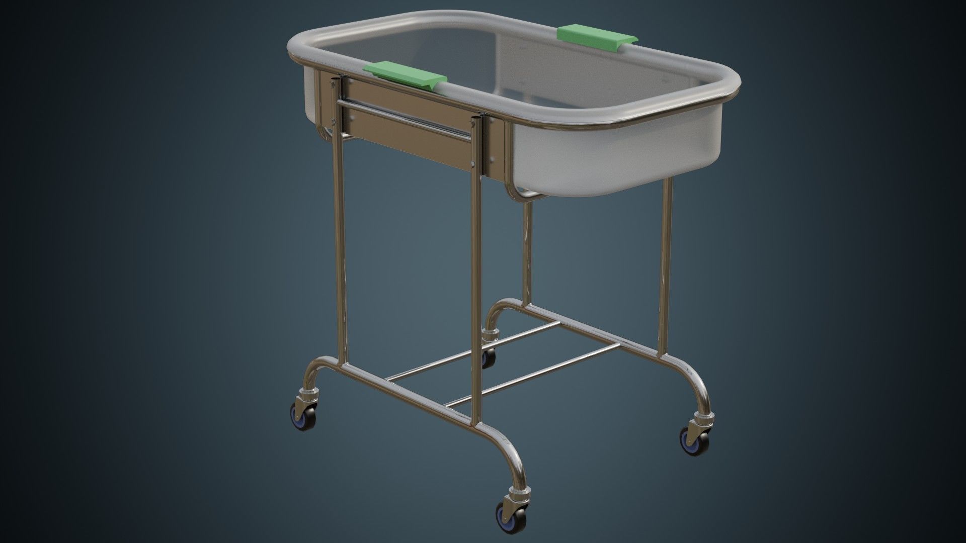 Baby Bed Trolley 1 Basic Low-poly 3D model_1
