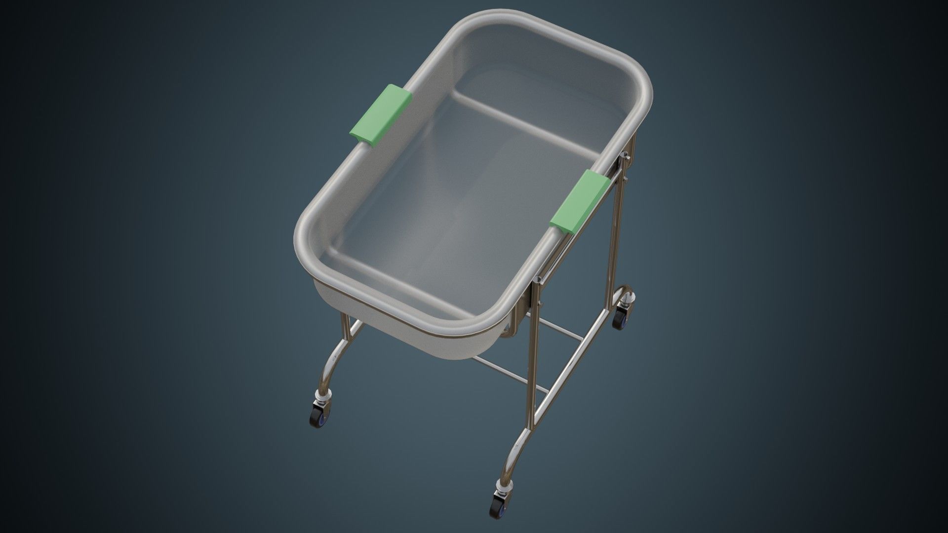 Baby Bed Trolley 1 Basic Low-poly 3D model_2