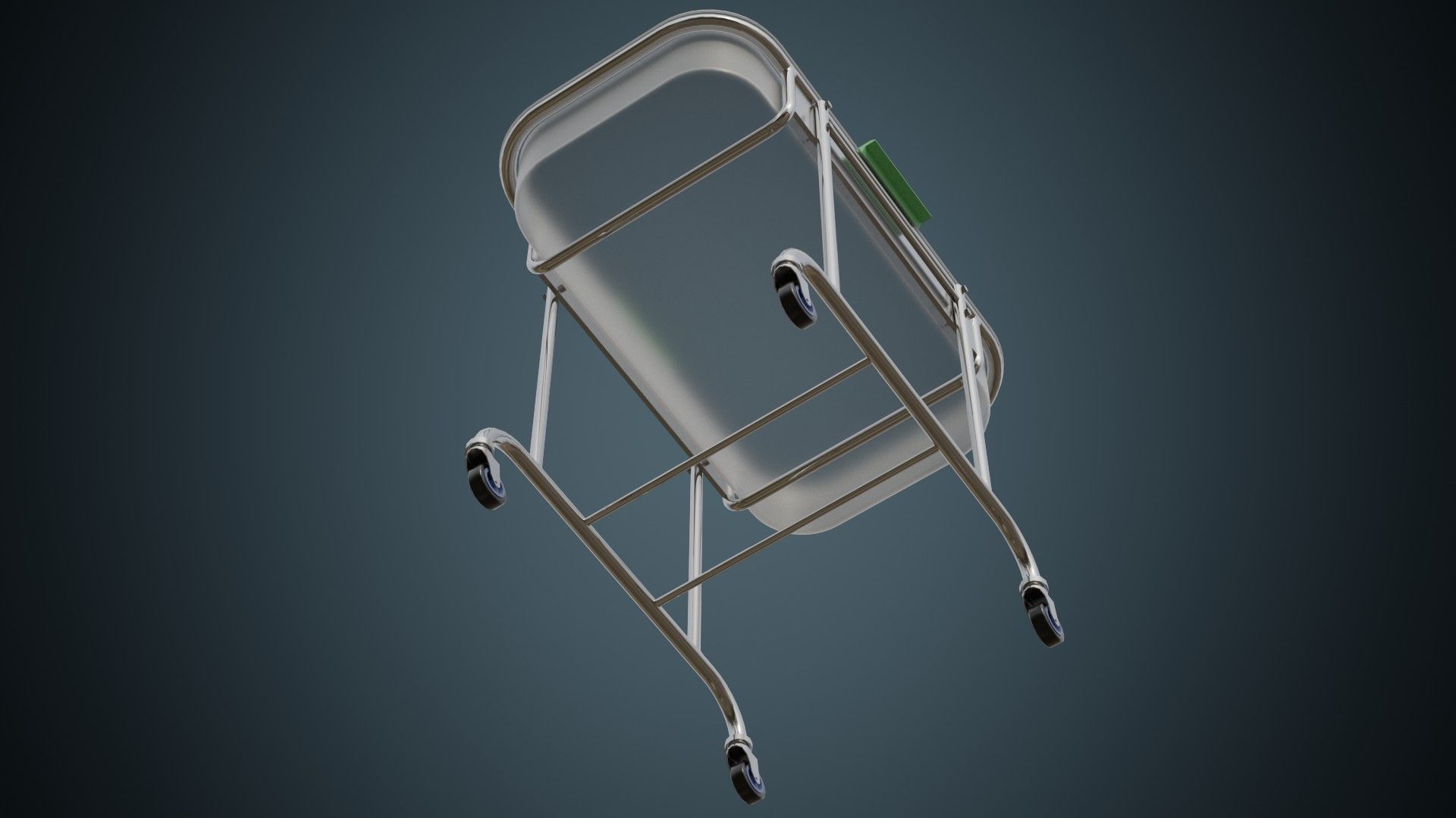 Baby Bed Trolley 1 Basic Low-poly 3D model_4