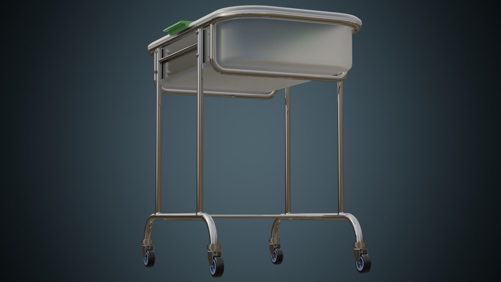 Baby Bed Trolley 1 Basic Low-poly 3D model_3