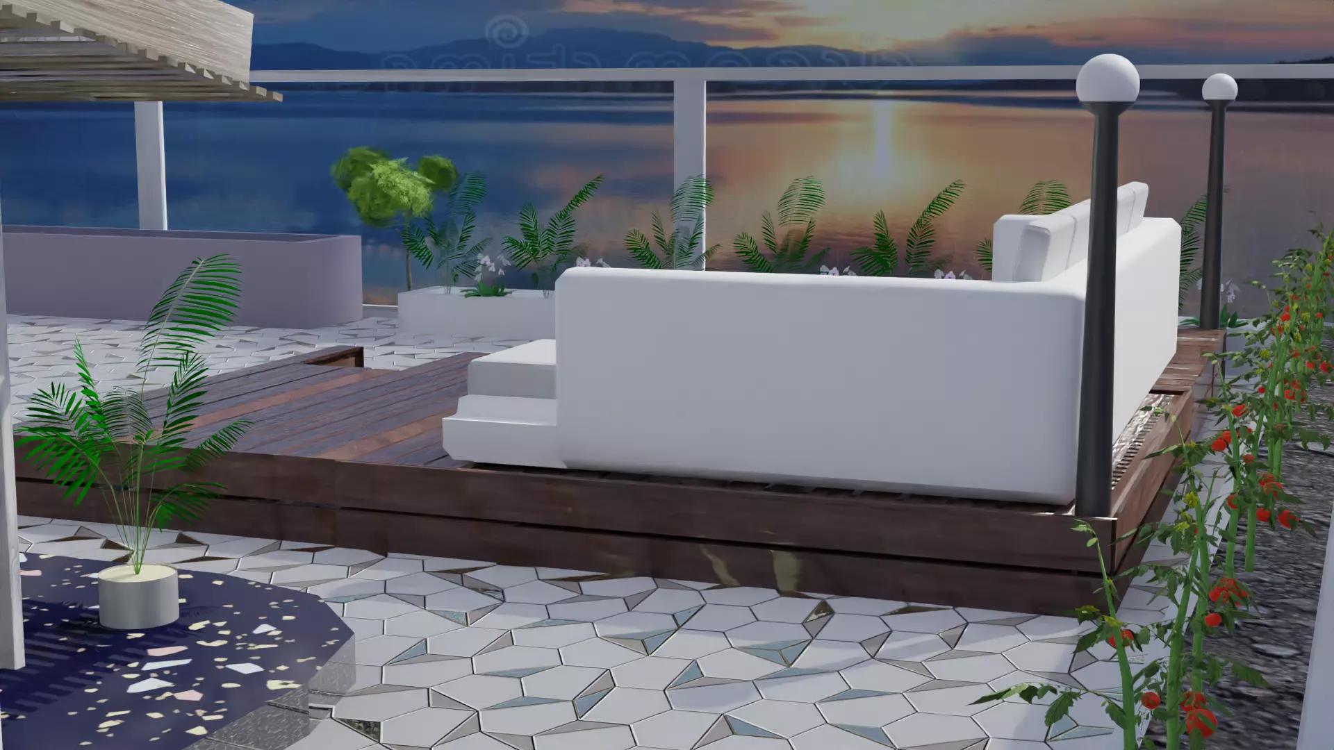 Backyard design 3D modeling 3D model_0