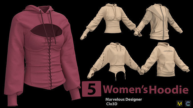 5 Womens Hoodie 3D model