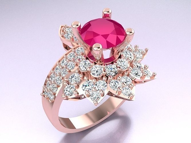 Diamond Ring - Womens Rings - N438 3D print model