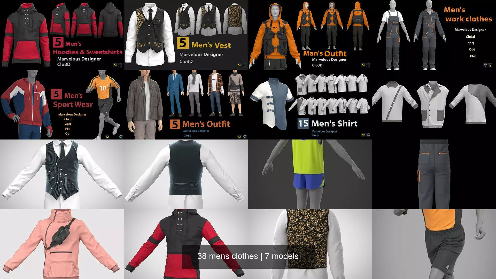 38 mens clothes 3D Model Collection_0