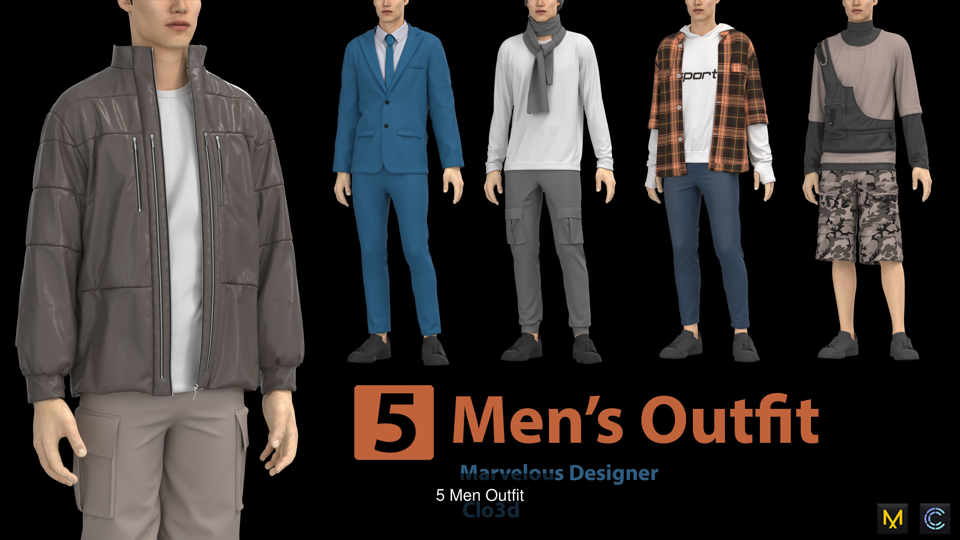 38 mens clothes 3D Model Collection_6