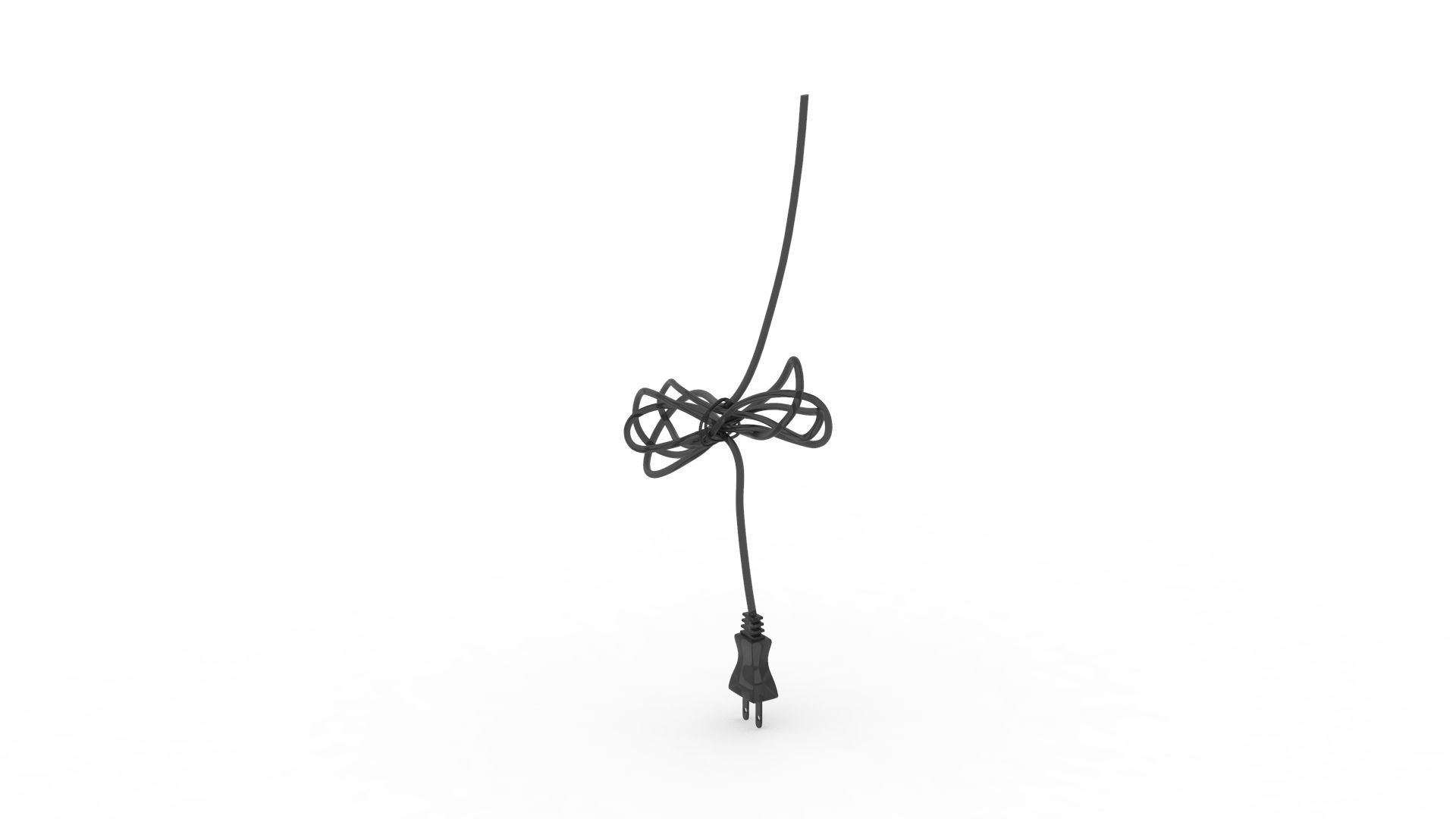 Power cable Low-poly 3D model_4