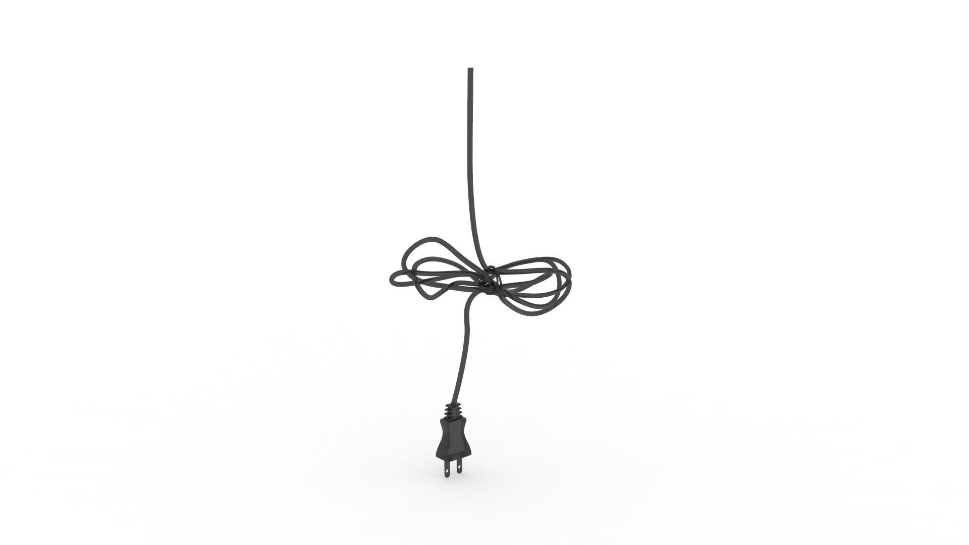 Power cable Low-poly 3D model_3