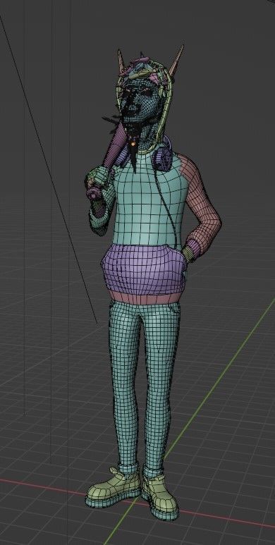 vagrant wolf Low-poly 3D model_9