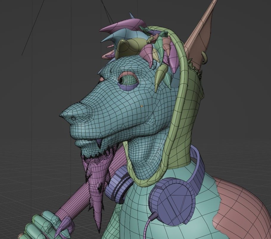 vagrant wolf Low-poly 3D model_8