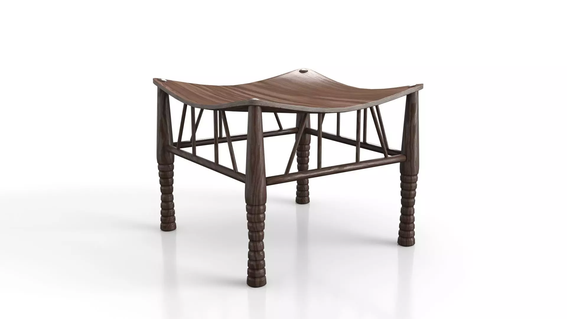 Egyptian Carved Oak Revival Thebes Stool 3D model