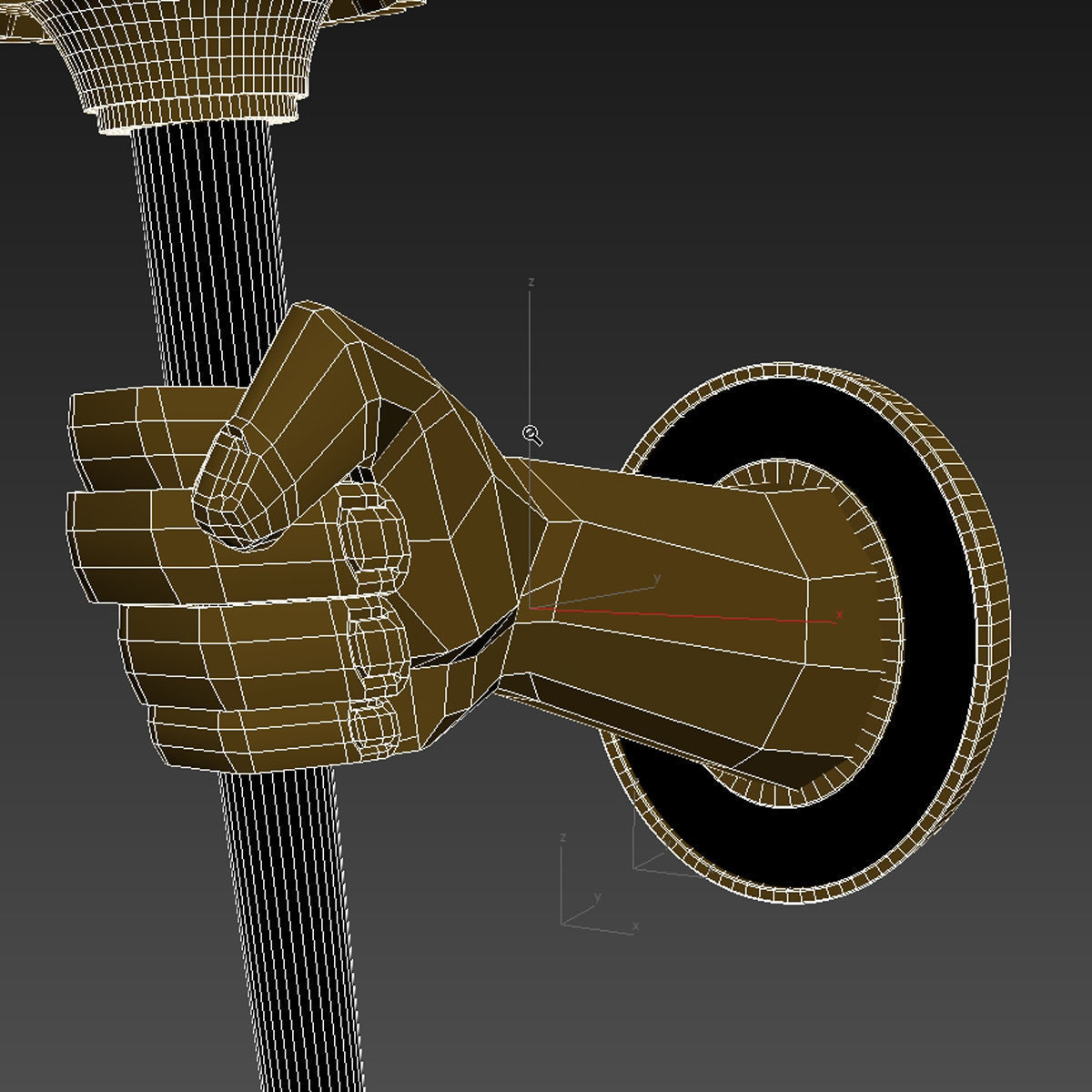 BRONZE TORCHIERE SCONCE  HAND MOTIF   MAISON JANSEN  FRANCE 1960 3D model_7