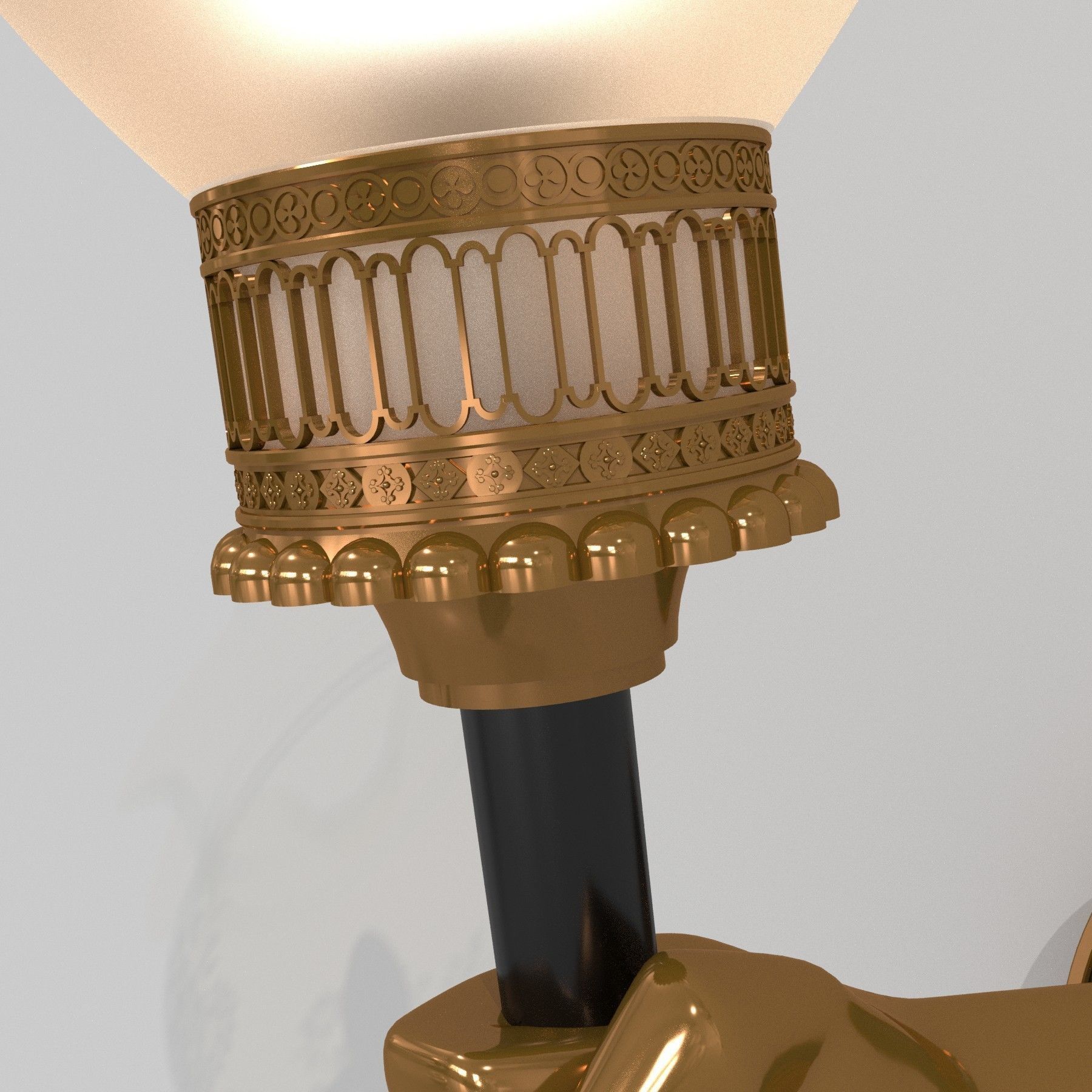 BRONZE TORCHIERE SCONCE  HAND MOTIF   MAISON JANSEN  FRANCE 1960 3D model_3