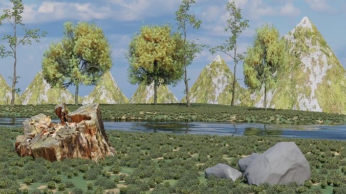 landscape nature 4k 3D model