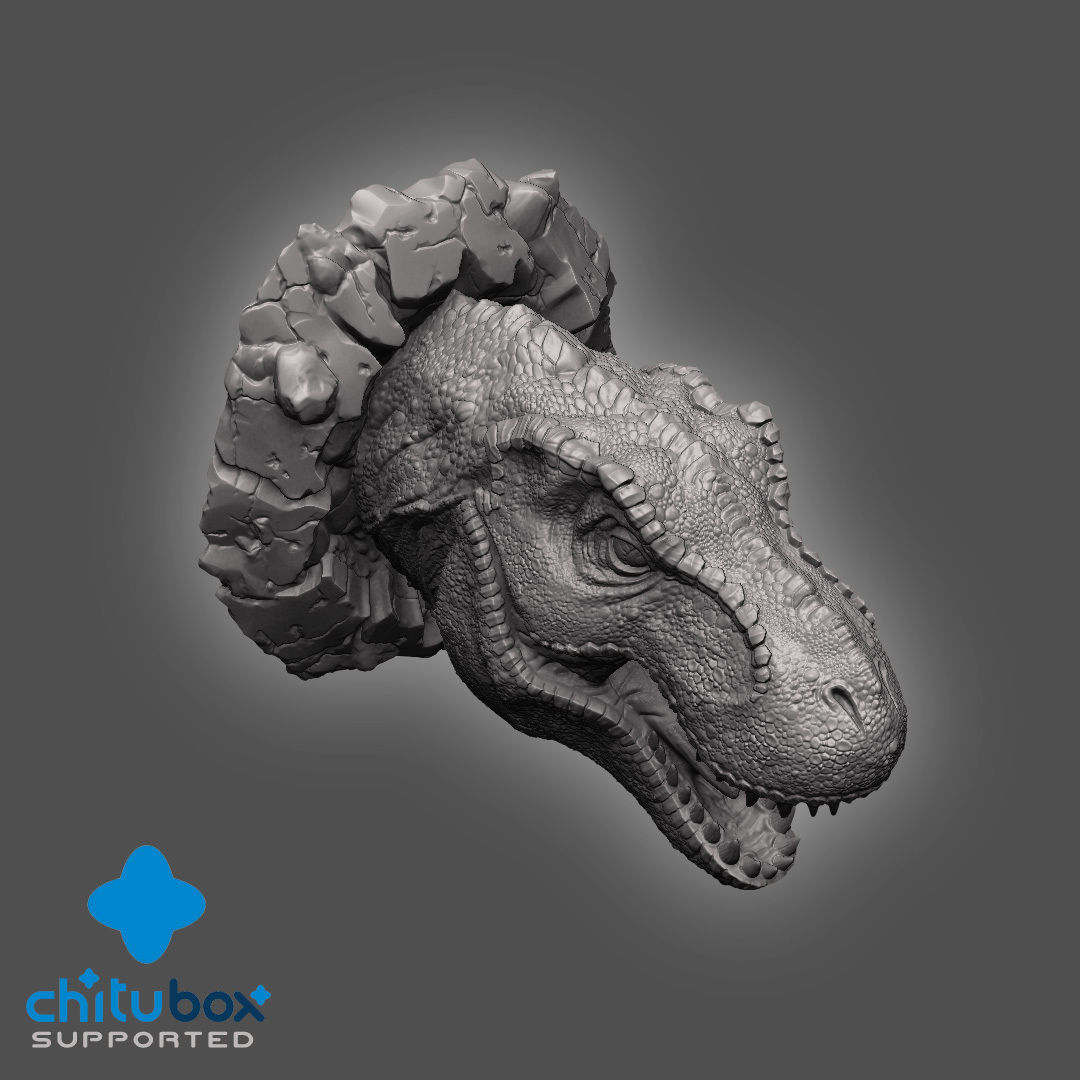 3D Printable Wall Busting Trex Head 3D print model_3