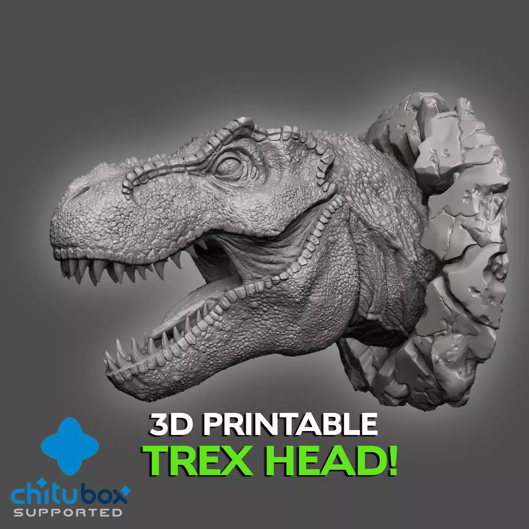 3D Printable Wall Busting Trex Head 3D print model_0