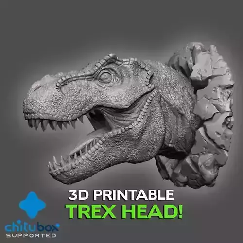 3D Printable Wall Busting Trex Head 3D print model