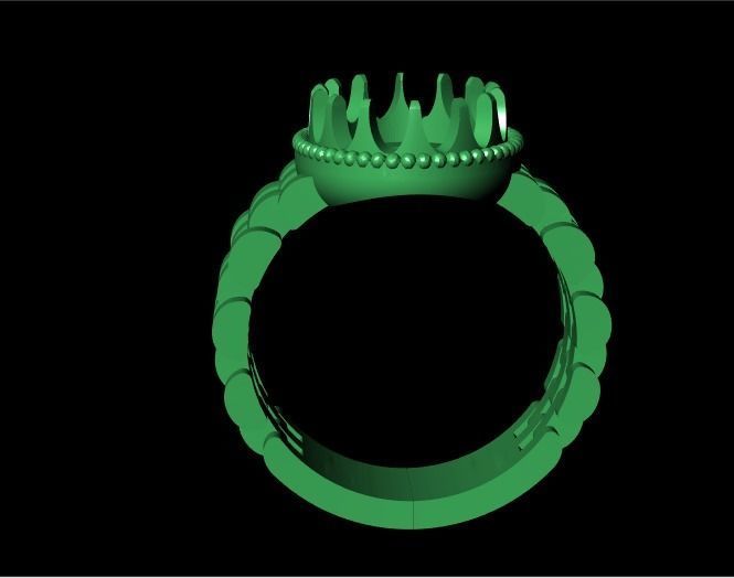 linked shank oval ring  3D print model_8