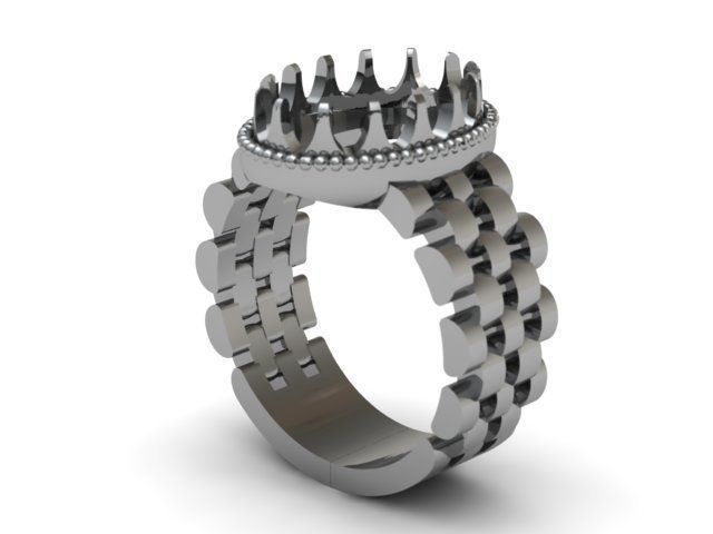 linked shank oval ring  3D print model_16