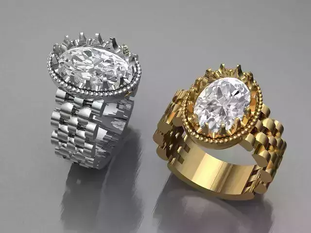 linked shank oval ring 