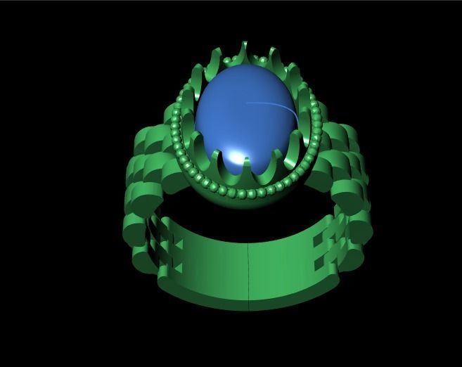 linked shank oval ring  3D print model_12