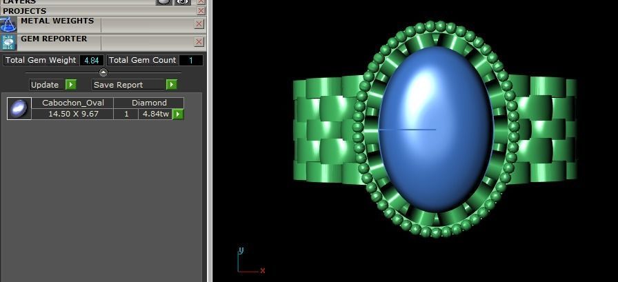 linked shank oval ring  3D print model_3