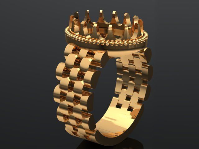 linked shank oval ring  3D print model_13