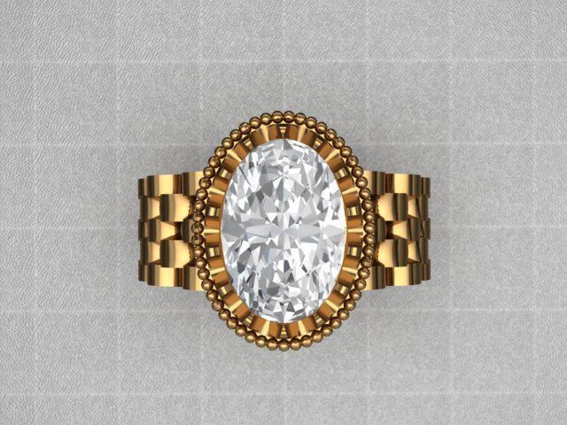 linked shank oval ring  3D print model_18