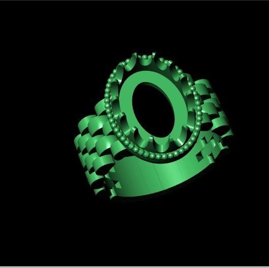 linked shank oval ring  3D print model_7