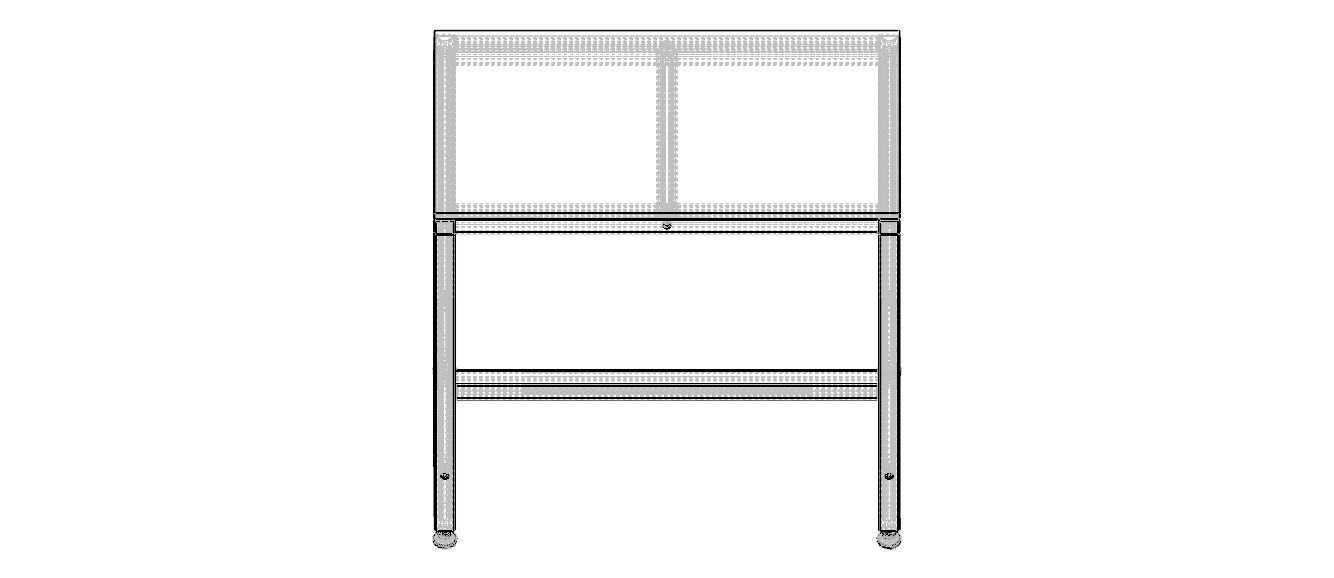 900x500 Single Open T-Slots Bench 3D model_19