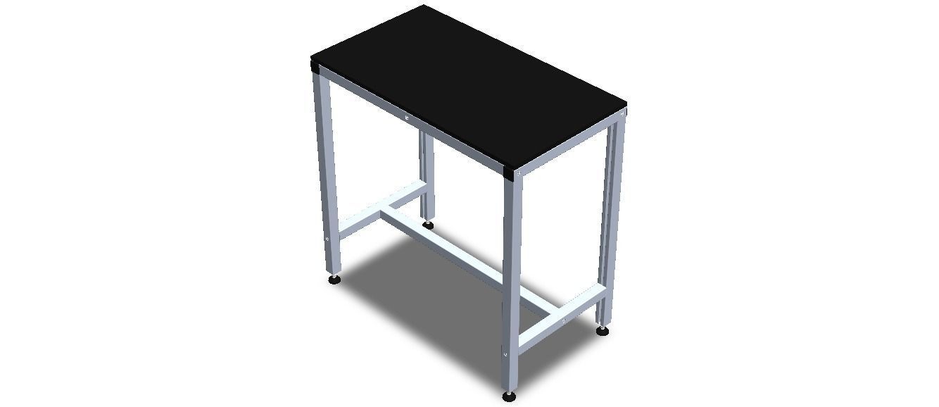 900x500 Single Open T-Slots Bench 3D model_9