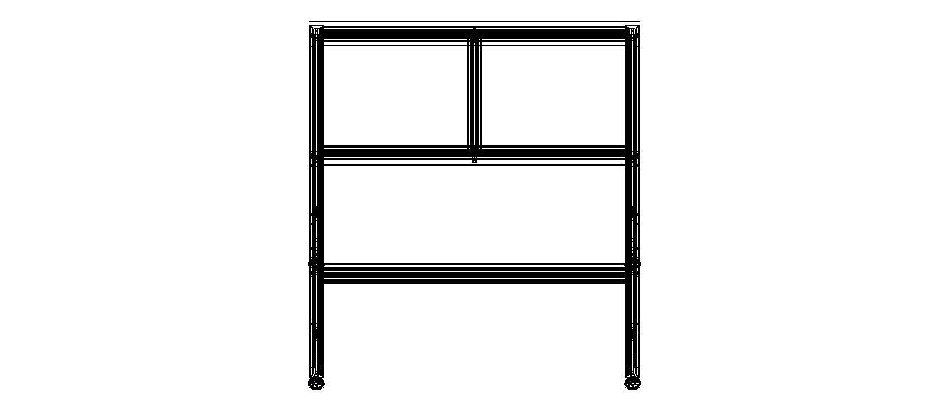900x500 Single Open T-Slots Bench 3D model_20