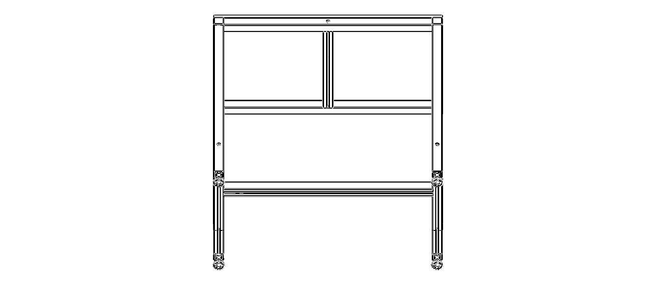 900x500 Single Open T-Slots Bench 3D model_26