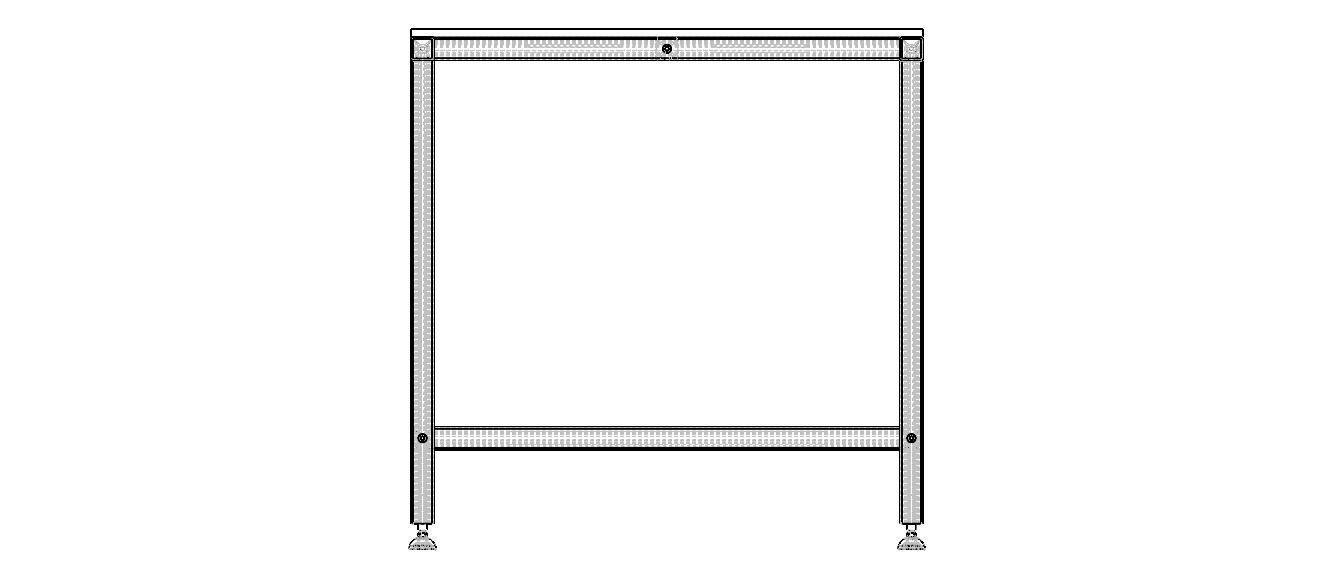 900x500 Single Open T-Slots Bench 3D model_15