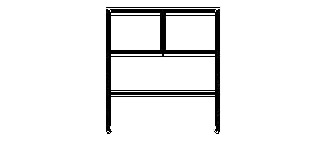 900x500 Single Open T-Slots Bench 3D model_28