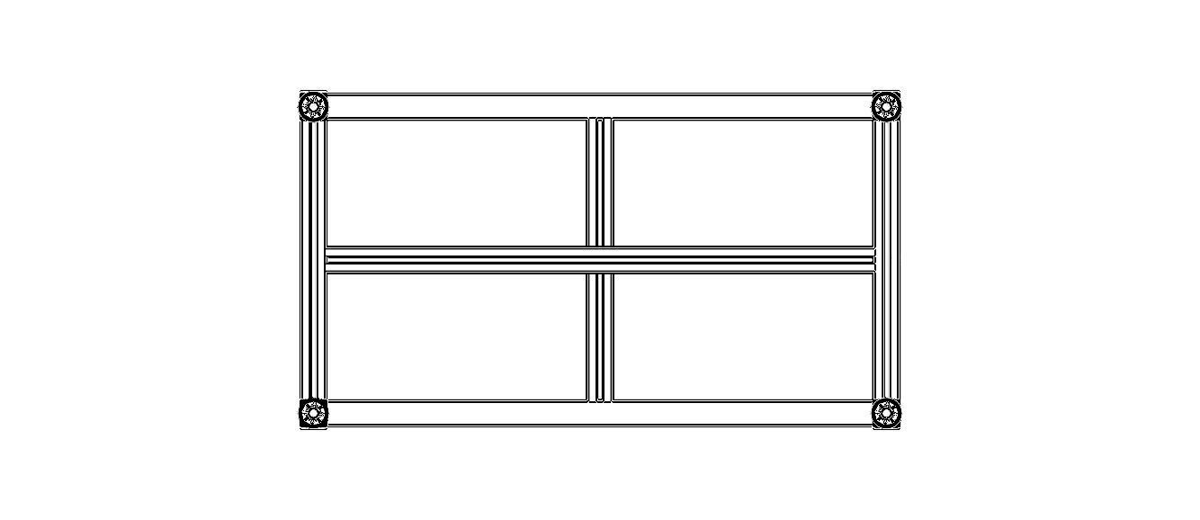 900x500 Single Open T-Slots Bench 3D model_30