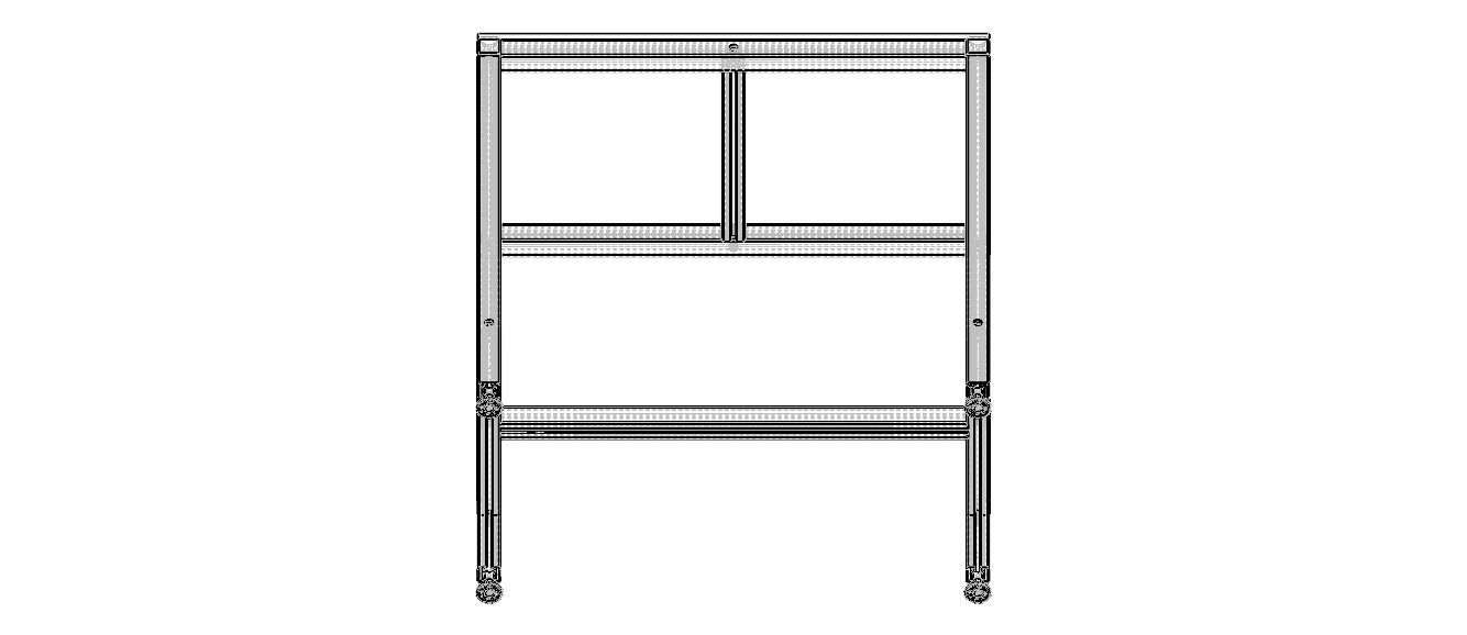 900x500 Single Open T-Slots Bench 3D model_27