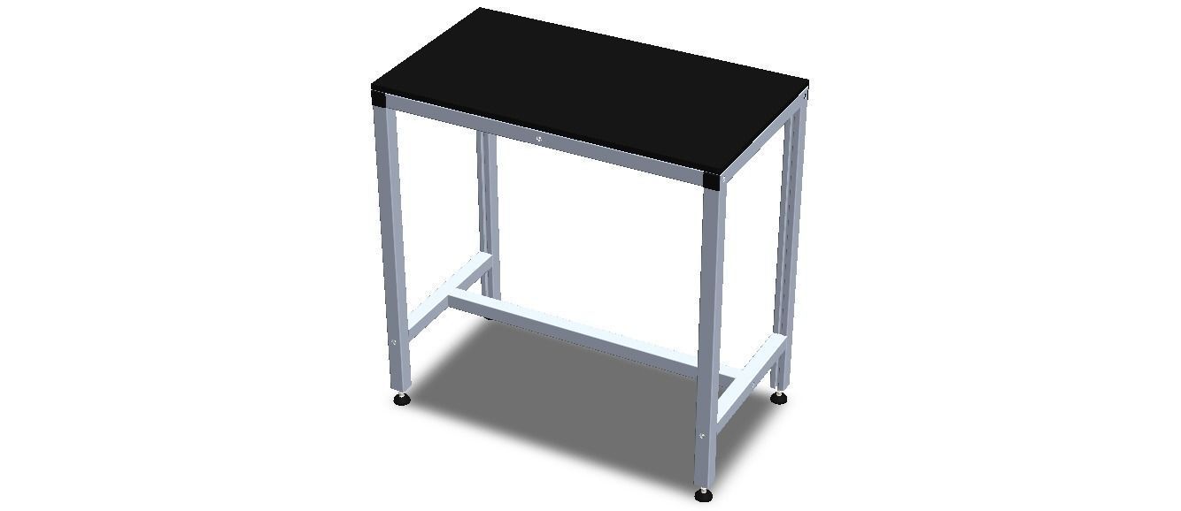 900x500 Single Open T-Slots Bench 3D model_13