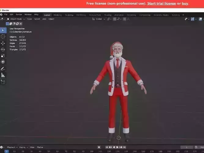 Santa Claus Rigged 3d Model