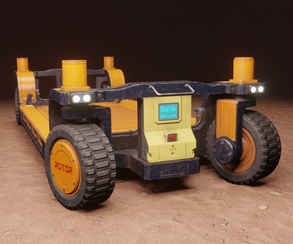 Sci-Fi Mining Transport Drone Low-poly 3D model_1