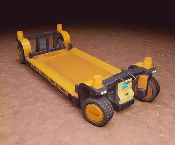 Sci-Fi Mining Transport Drone Low-poly 3D model